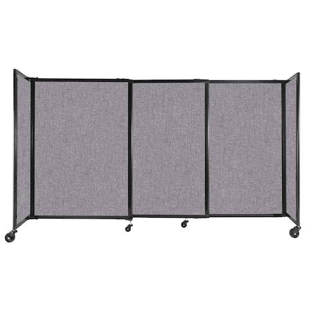Versare StraightWall Sliding Portable Partition 7'2" x 4' Cloud Gray Fabric 1448308